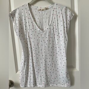 Christian Siriano short sleeve shirt size small white with red and blue stars.